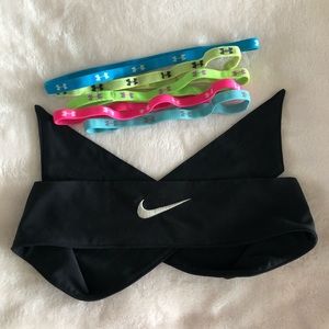 Nike tie headband and Under Armor headbands